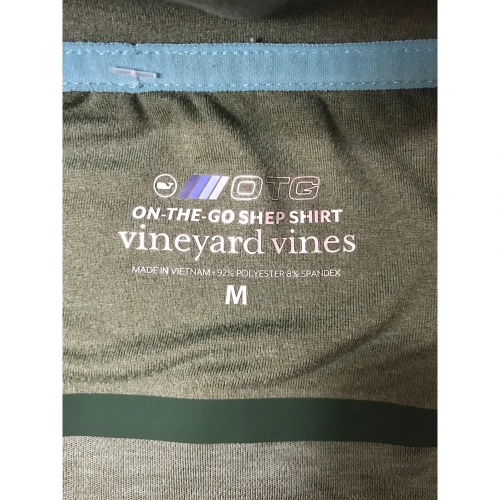 Vineyard Vines Mens OTG Shep Shirt size M Green Quarter‎ Zip Pullover 1k001366